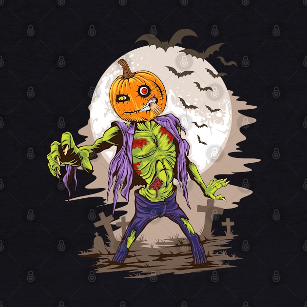 Pumpkin Zombie by MarinasingerDesigns